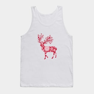 Christmas deer with snowflakes pattern Tank Top